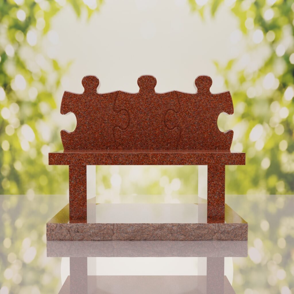 Puzzle Bench Headstone