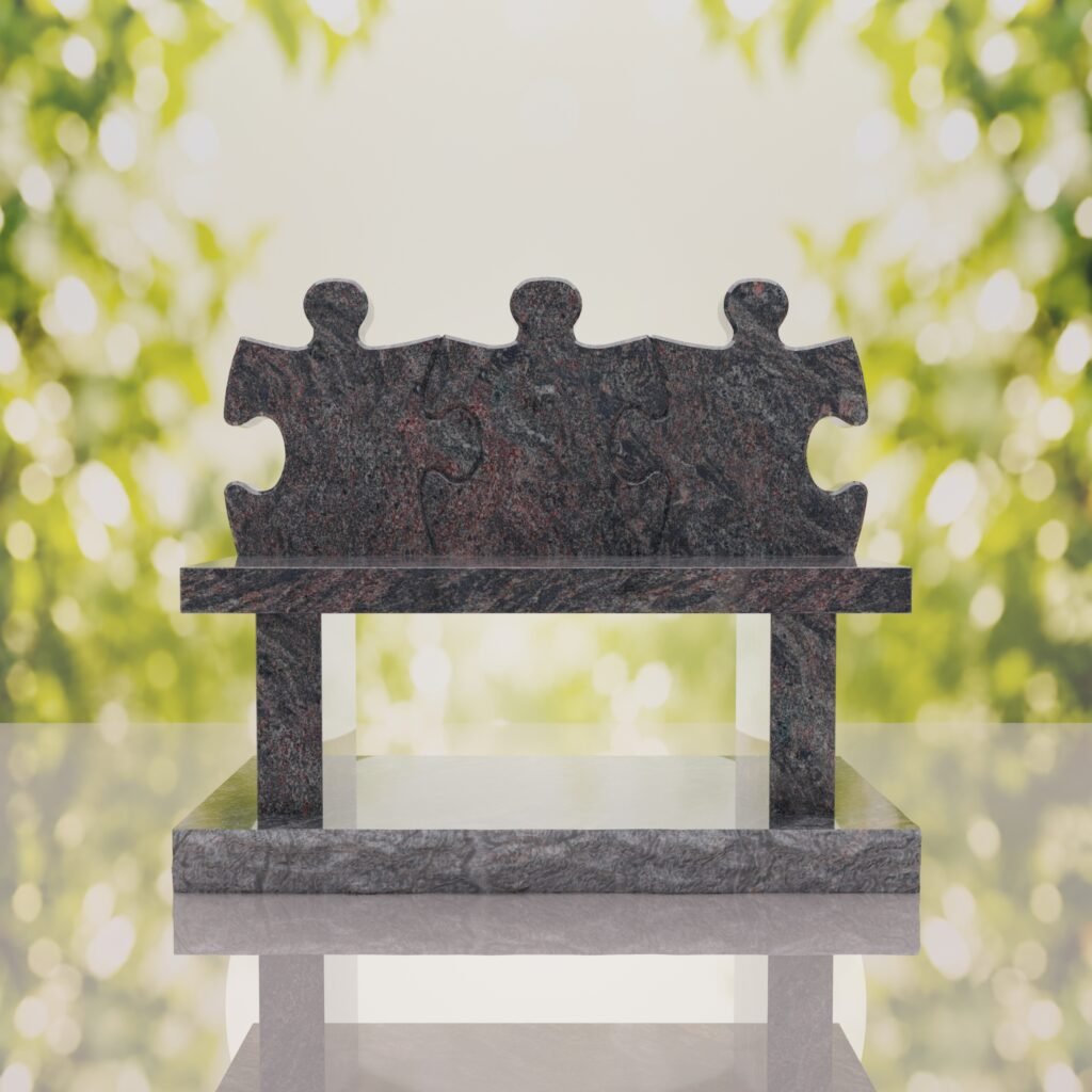 Puzzle Bench Headstone
