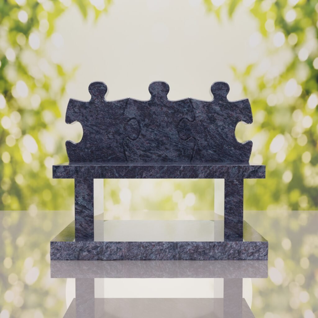 Puzzle Bench Headstone