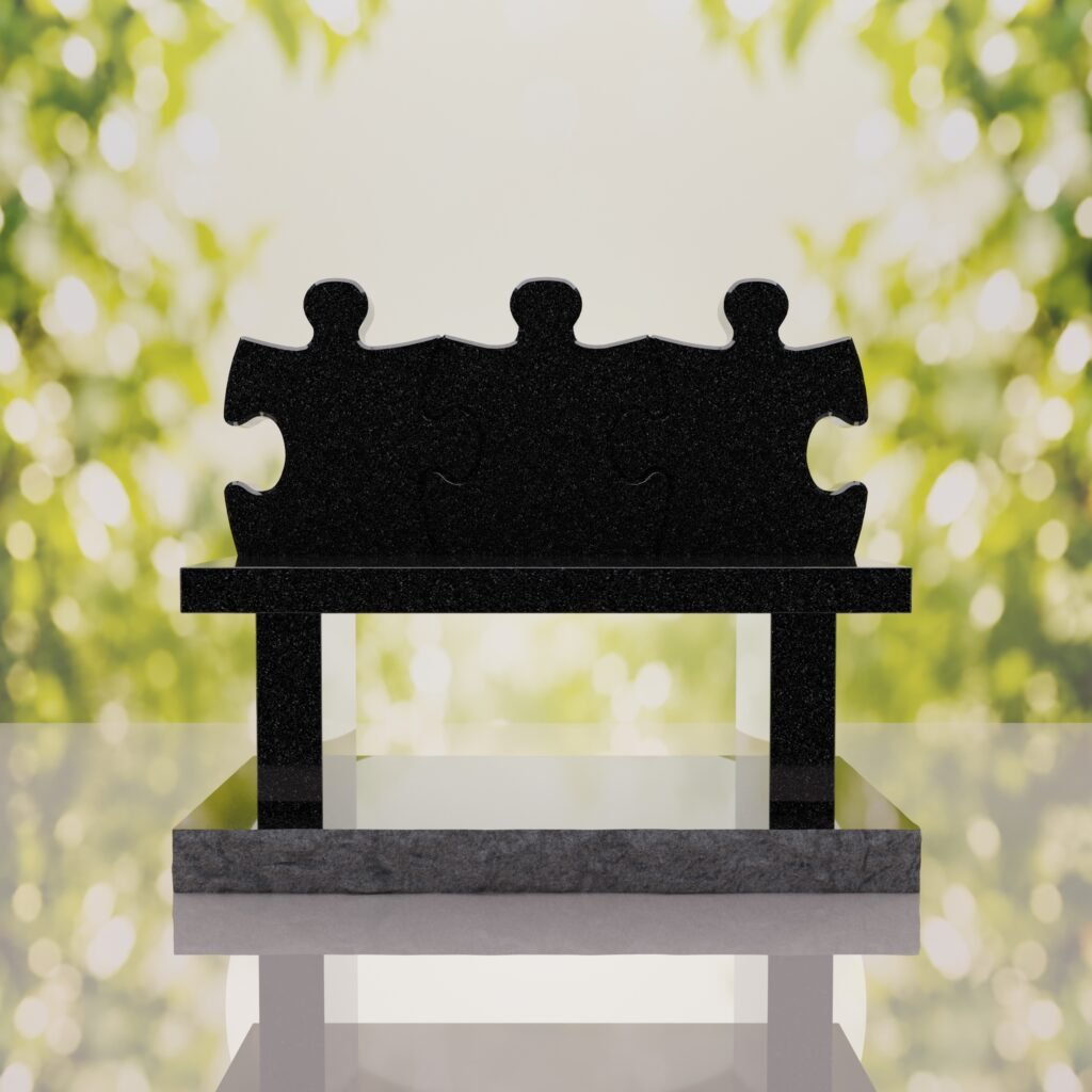 Puzzle Bench Headstone