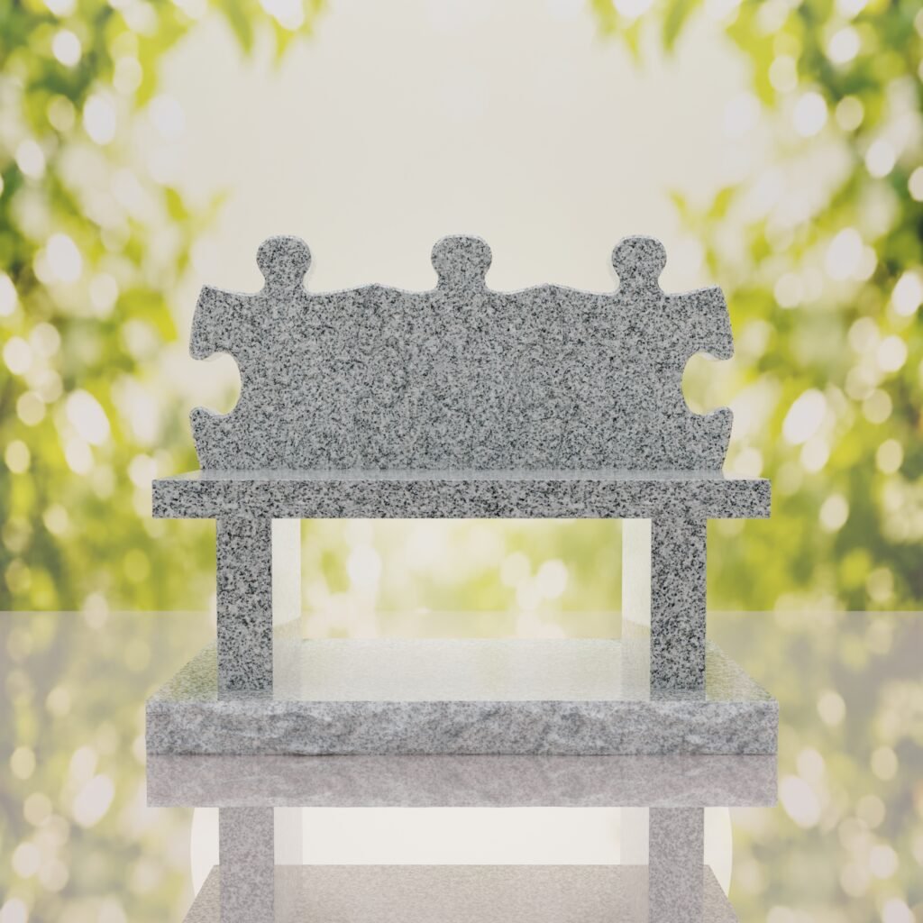 Puzzle Bench Headstone