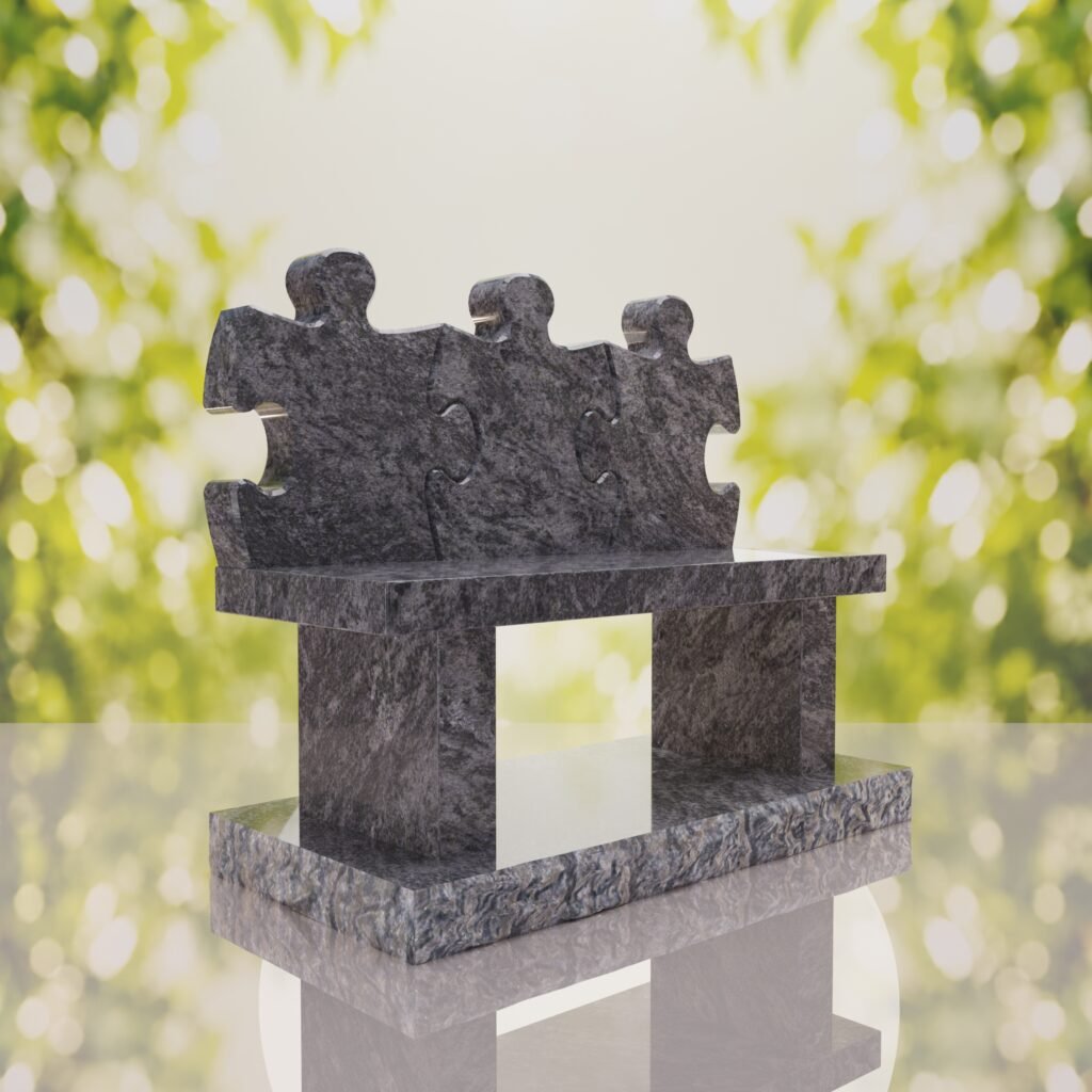 Puzzle Bench Headstone