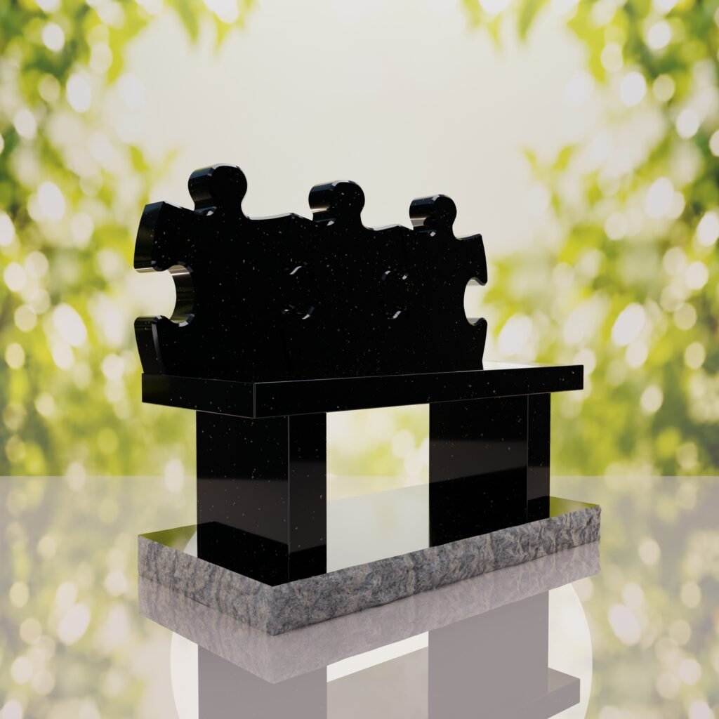 Puzzle Bench Headstone