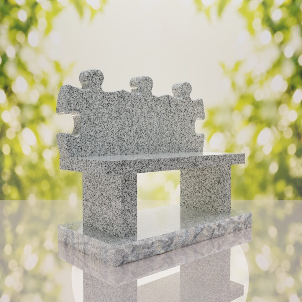 Puzzle Bench Headstone