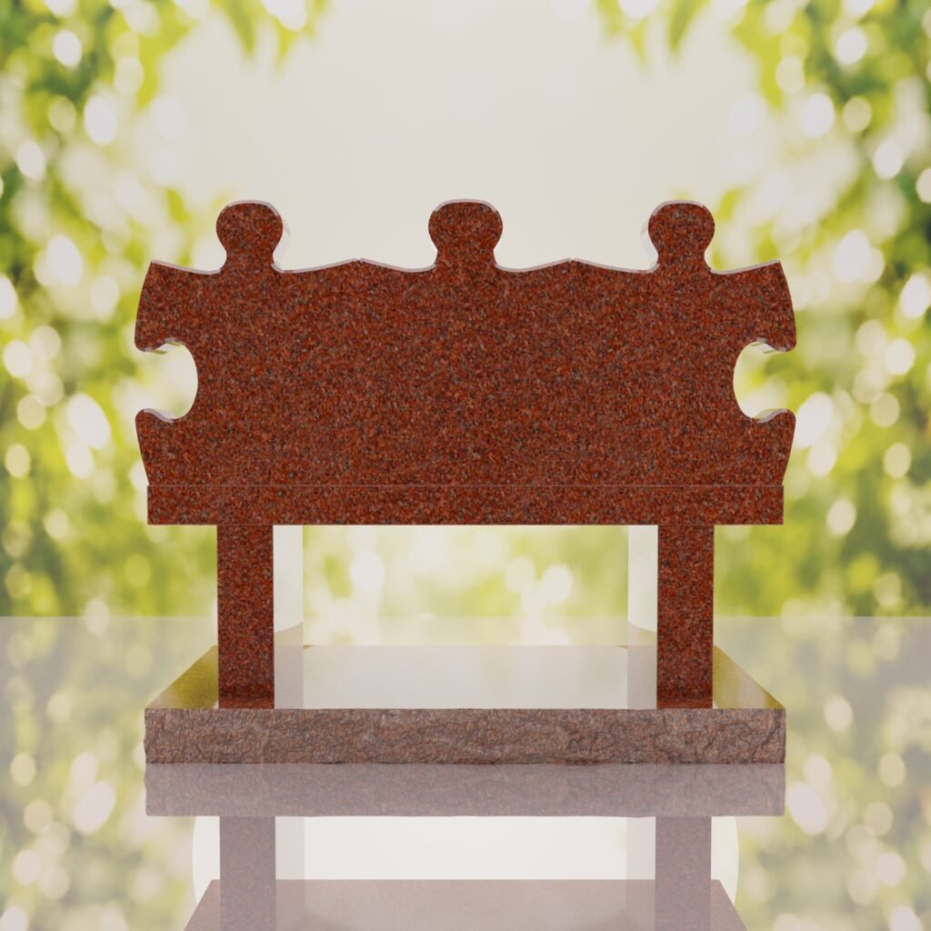 Puzzle Bench Headstone