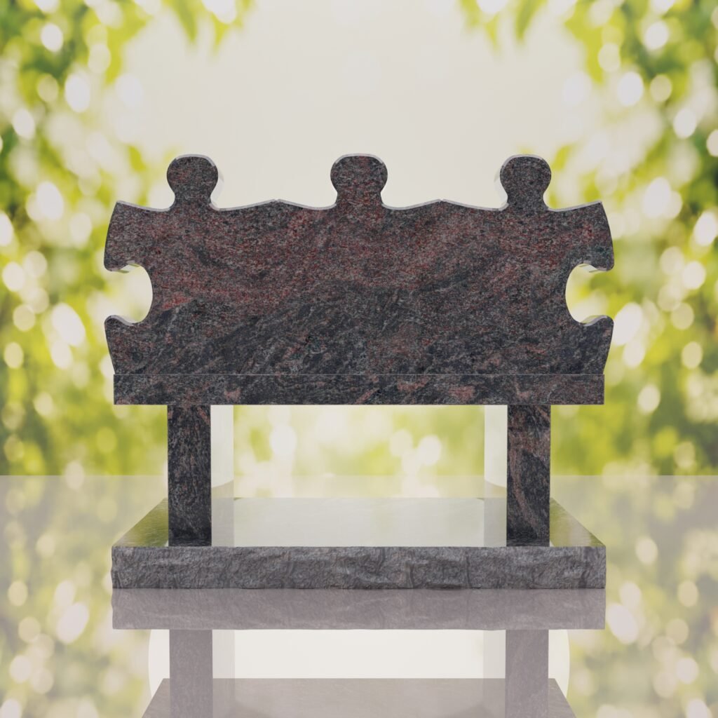 Puzzle Bench Headstone