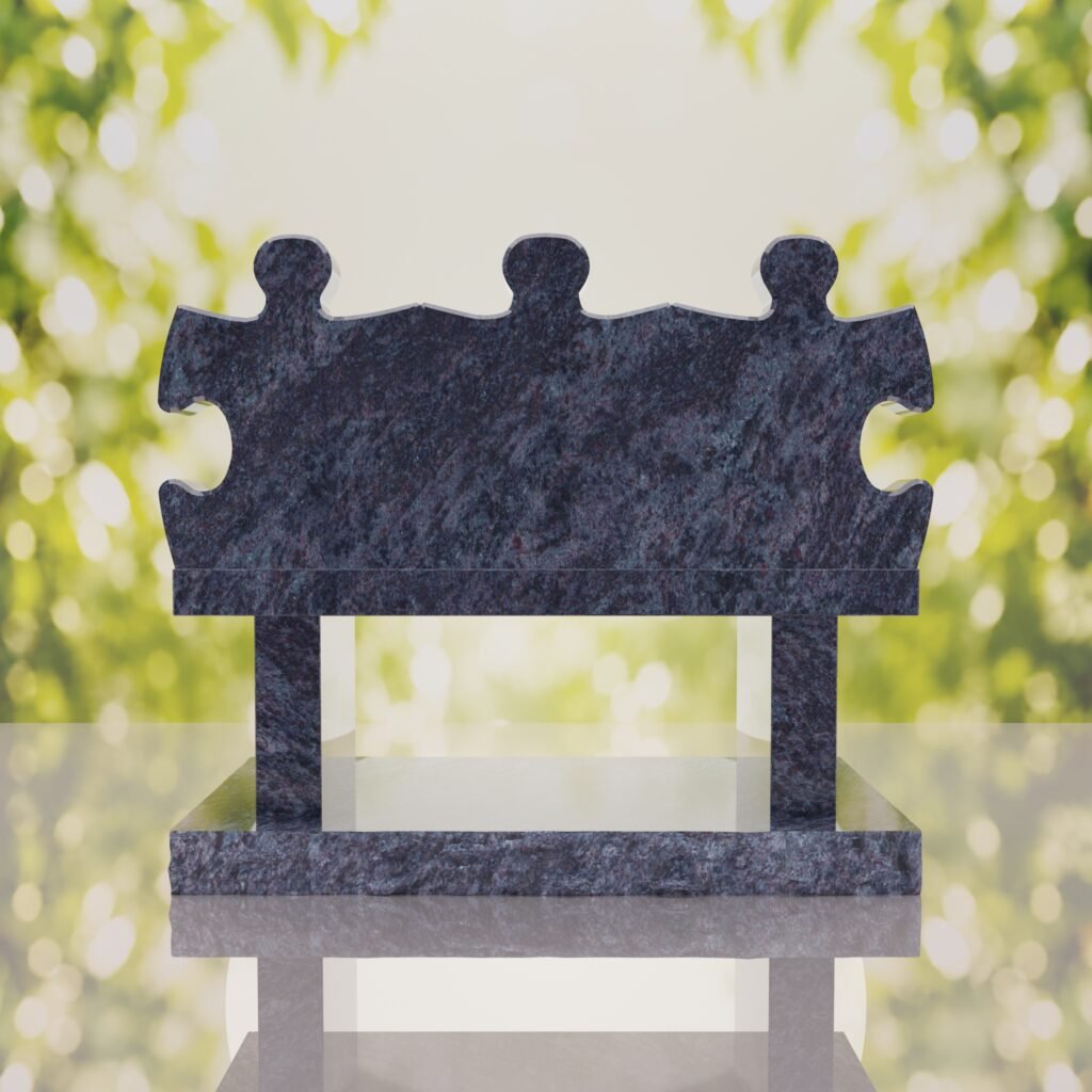 Puzzle Bench Headstone