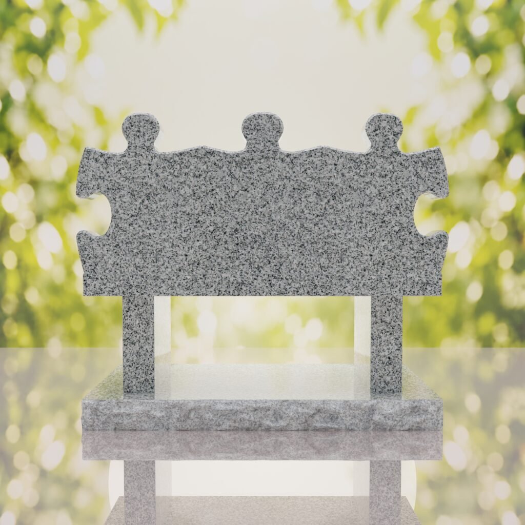 Puzzle Bench Headstone