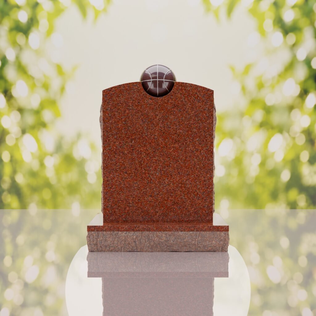 Modern Memorial Headstone with Ball Accent