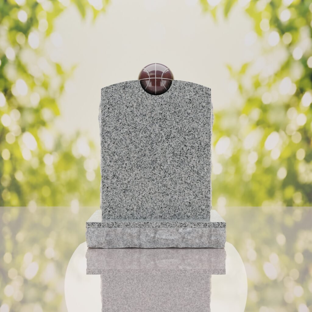 Modern Memorial Headstone with Ball Accent