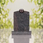 Modern Memorial Headstone with Ball Accent