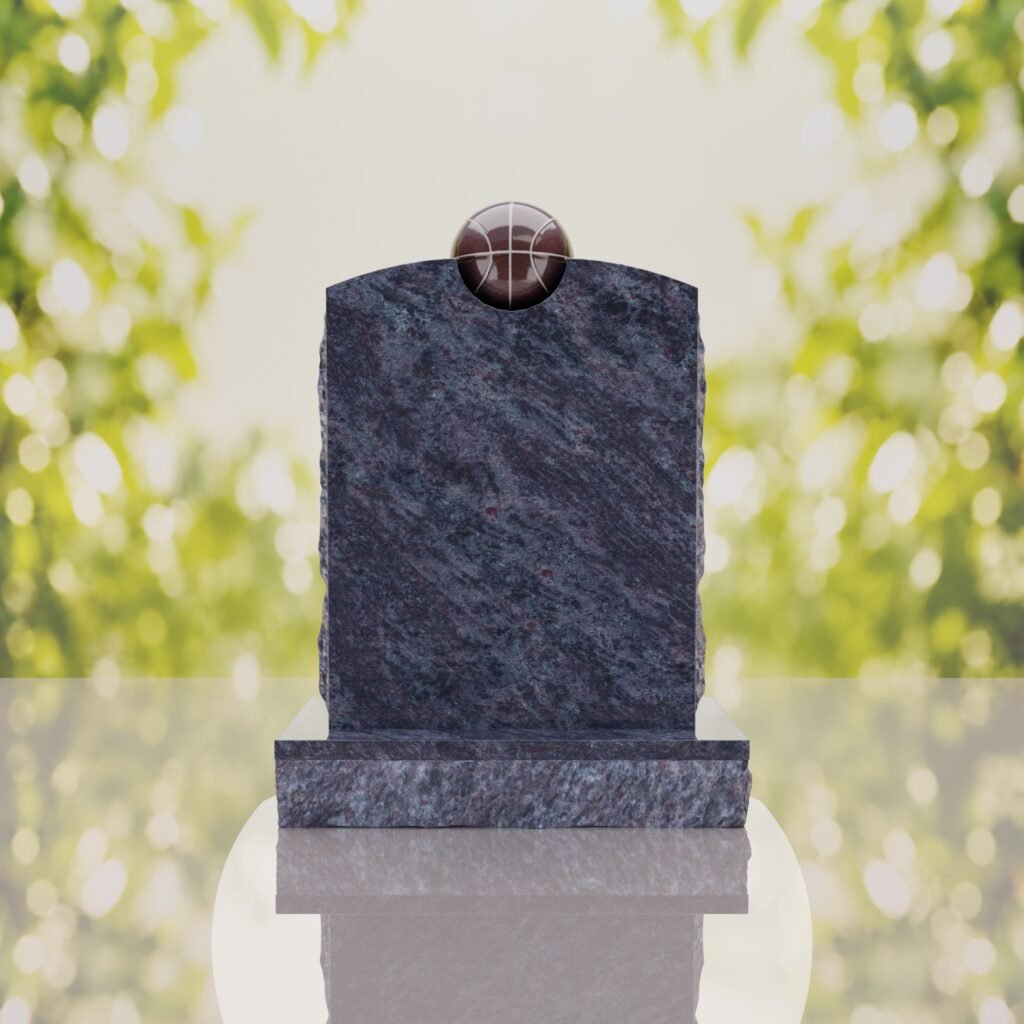 Modern Memorial Headstone with Ball Accent