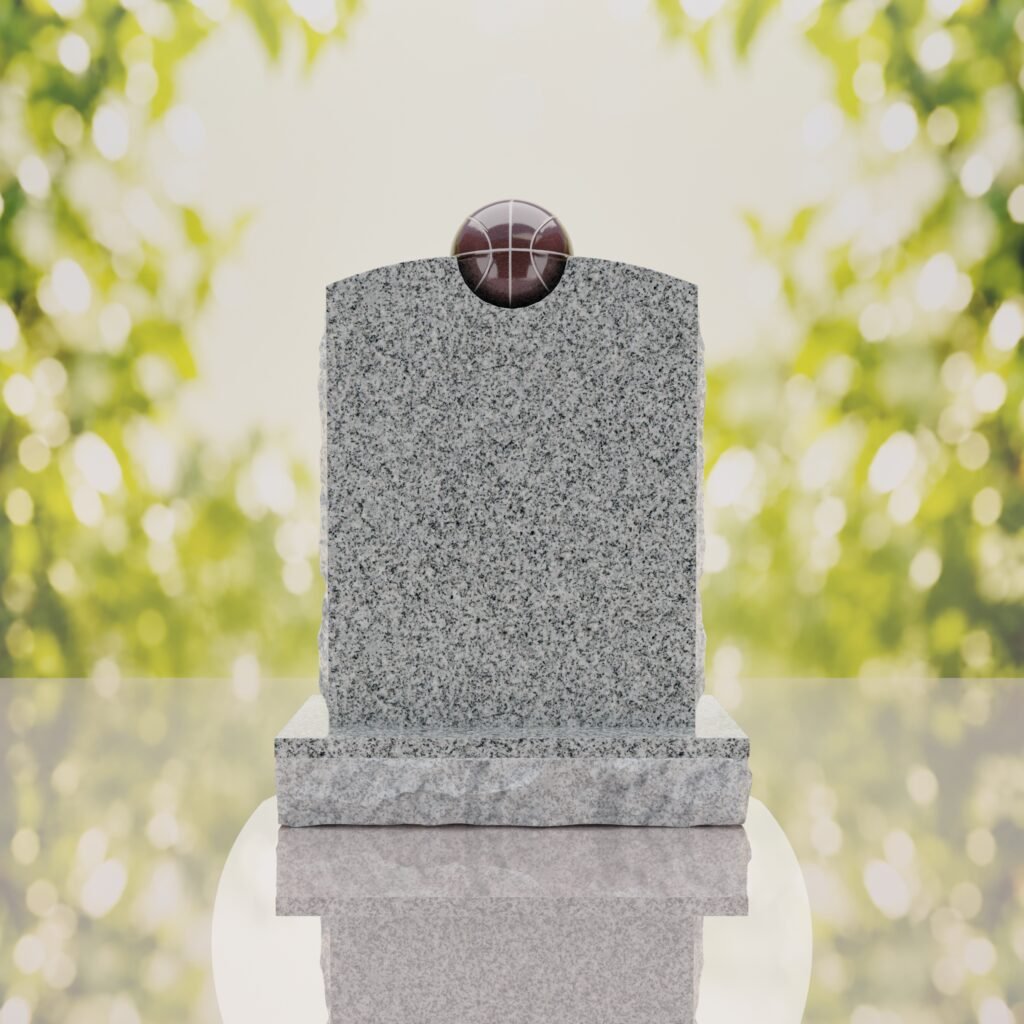 Modern Memorial Headstone with Ball Accent