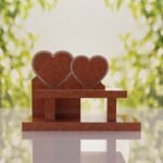 Double Heart Bench Headstone