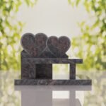 Double Heart Bench Headstone