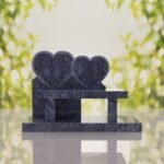 Double Heart Bench Headstone