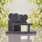 Double Heart Bench Headstone