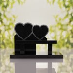 Double Heart Bench Headstone