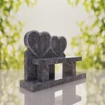 Double Heart Bench Headstone