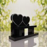 Double Heart Bench Headstone