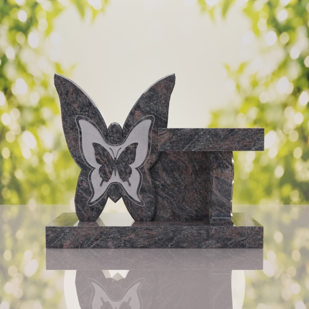 Banco conmemorativo con mariposa