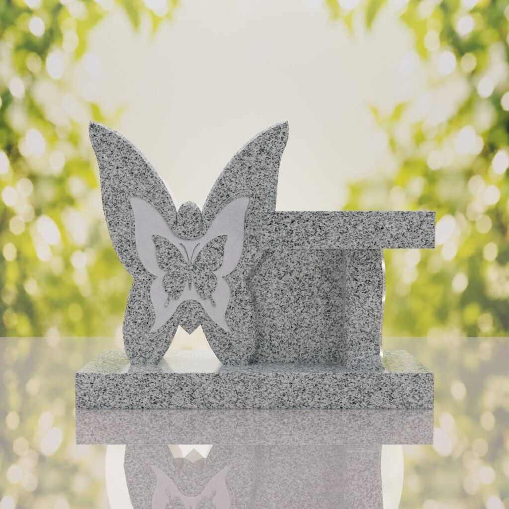 Banco conmemorativo con mariposa