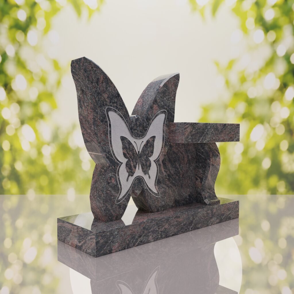 Banco conmemorativo con mariposa