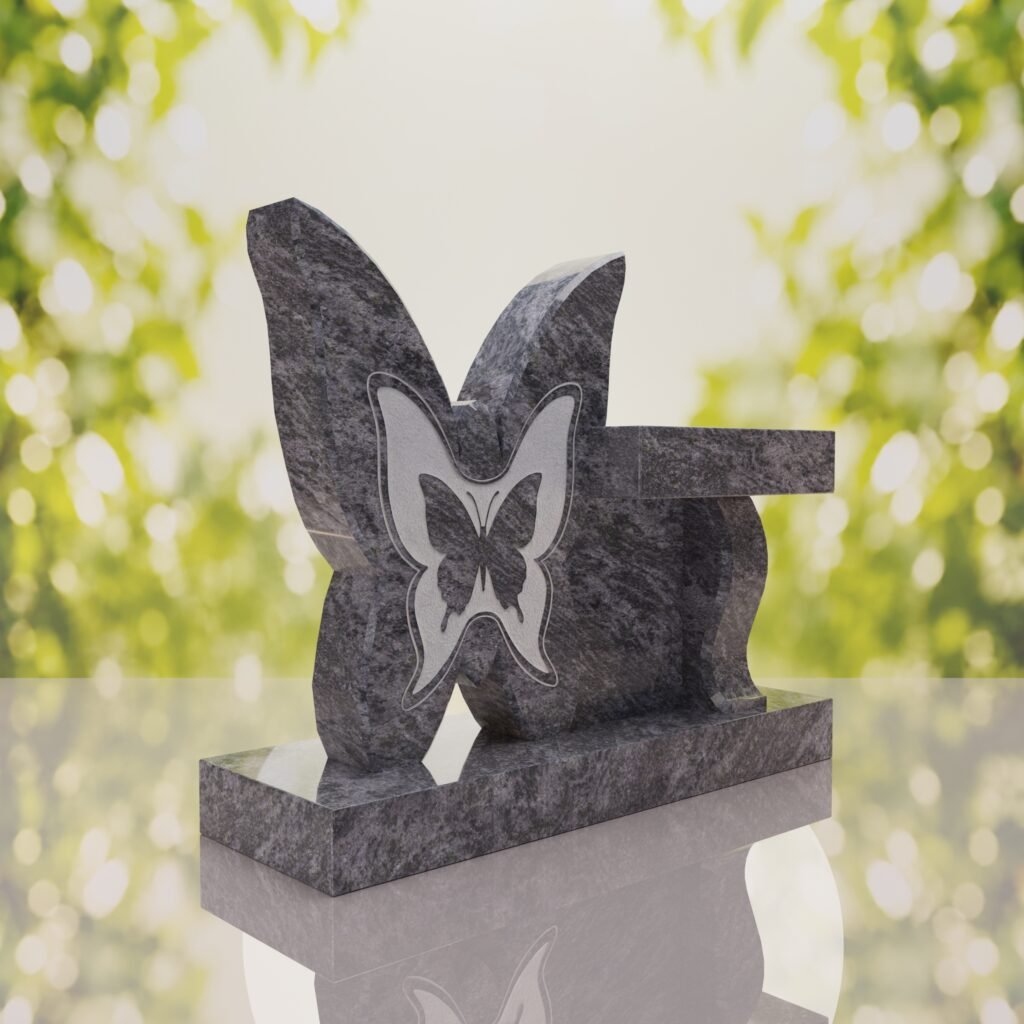 Banco conmemorativo con mariposa