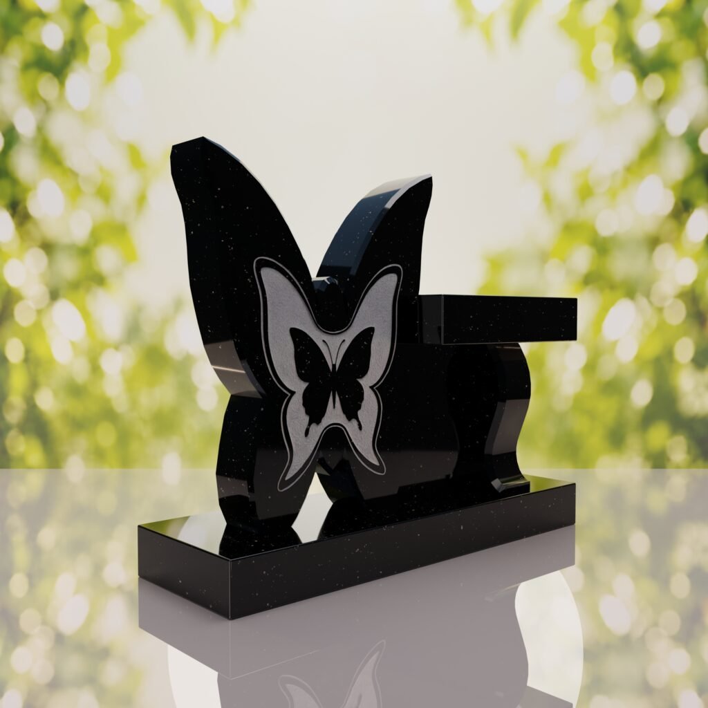 Banco conmemorativo con mariposa