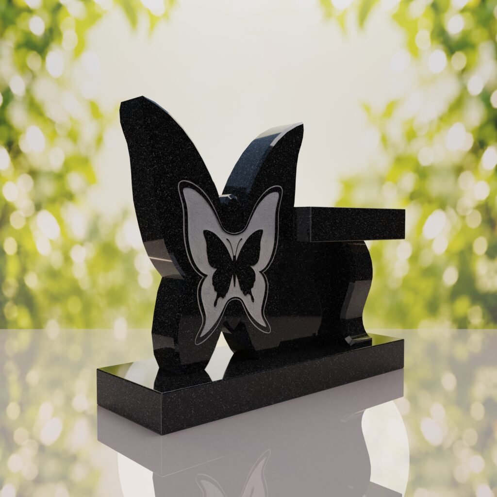 Banco conmemorativo con mariposa