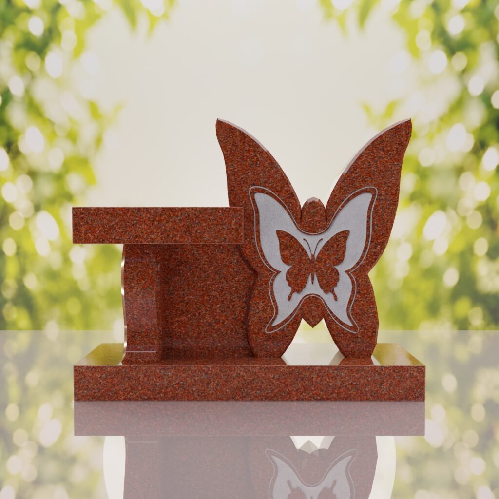 Banco conmemorativo con mariposa