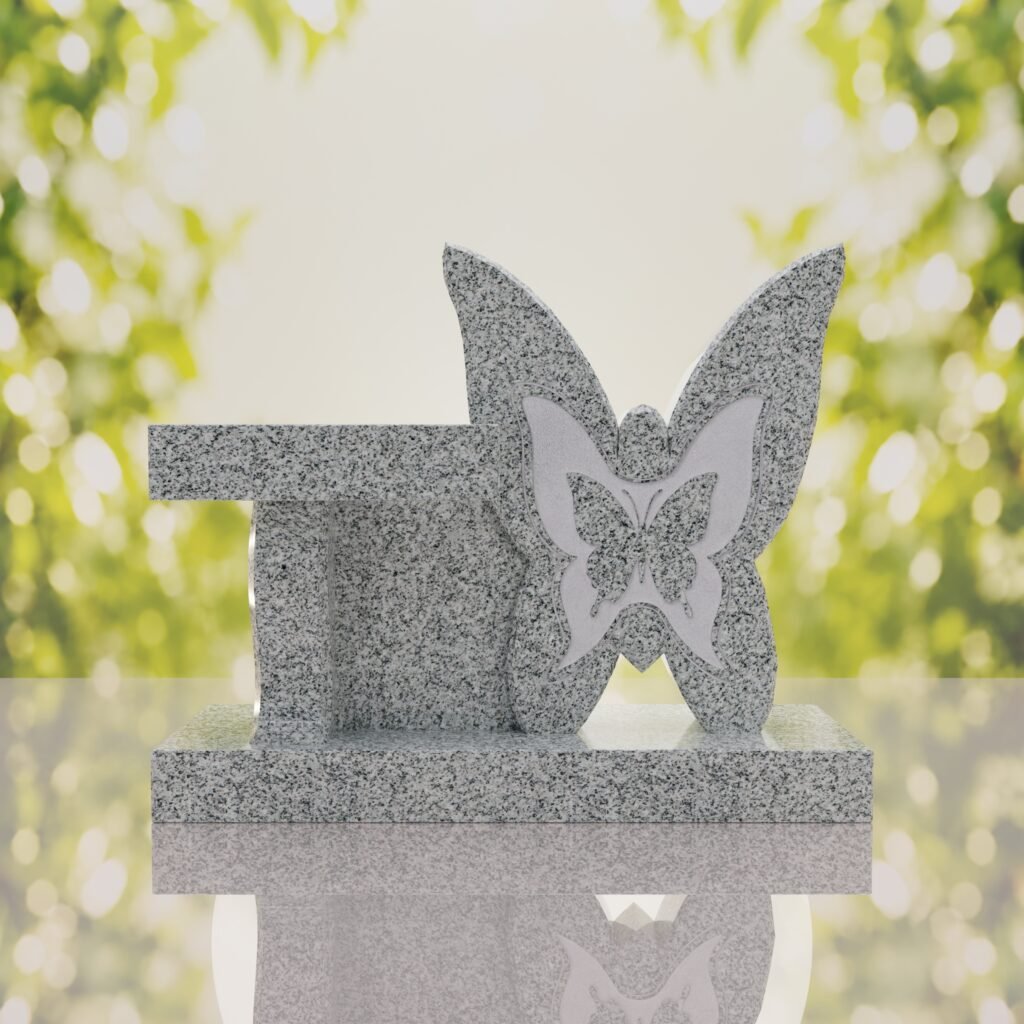 Banco conmemorativo con mariposa