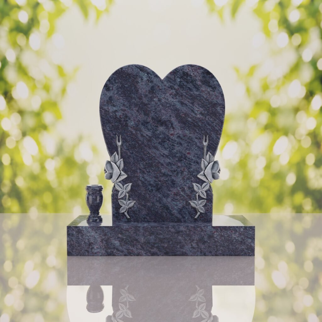 Heart Headstone with Laurel Leaves