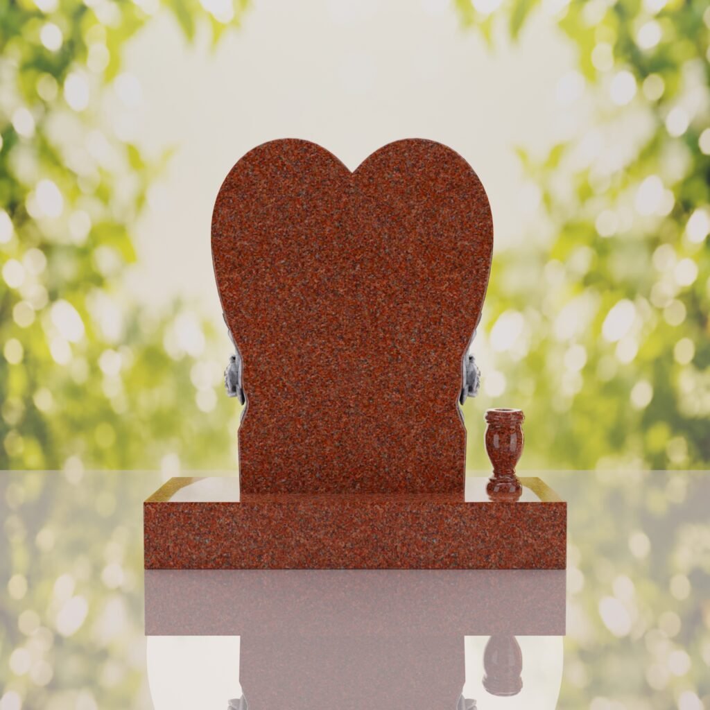 Heart Headstone with Laurel Leaves