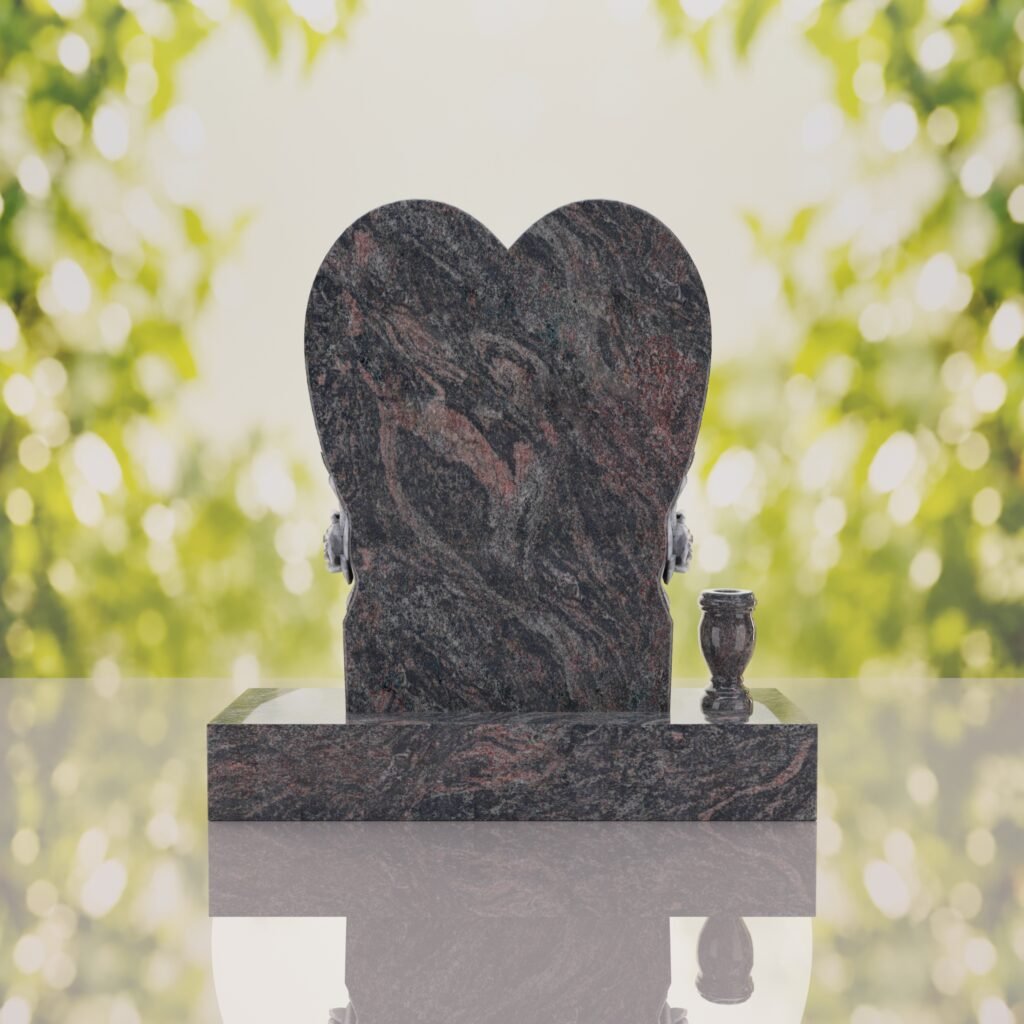 Heart Headstone with Laurel Leaves