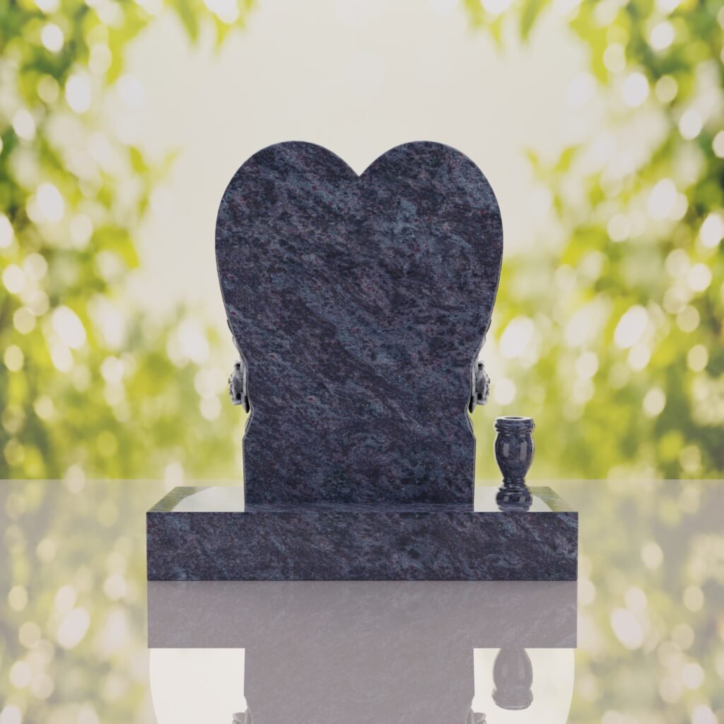 Heart Headstone with Laurel Leaves