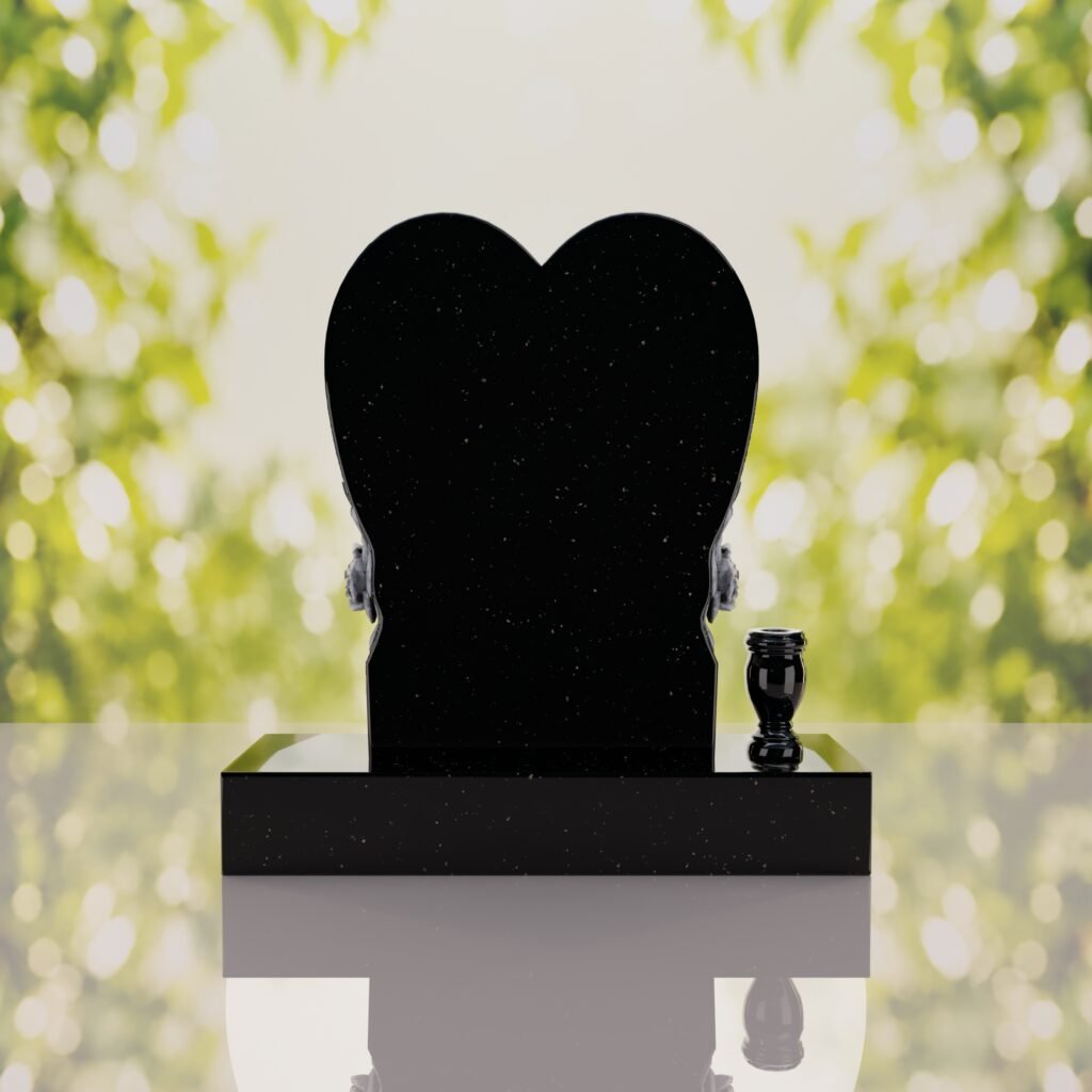 Heart Headstone with Laurel Leaves