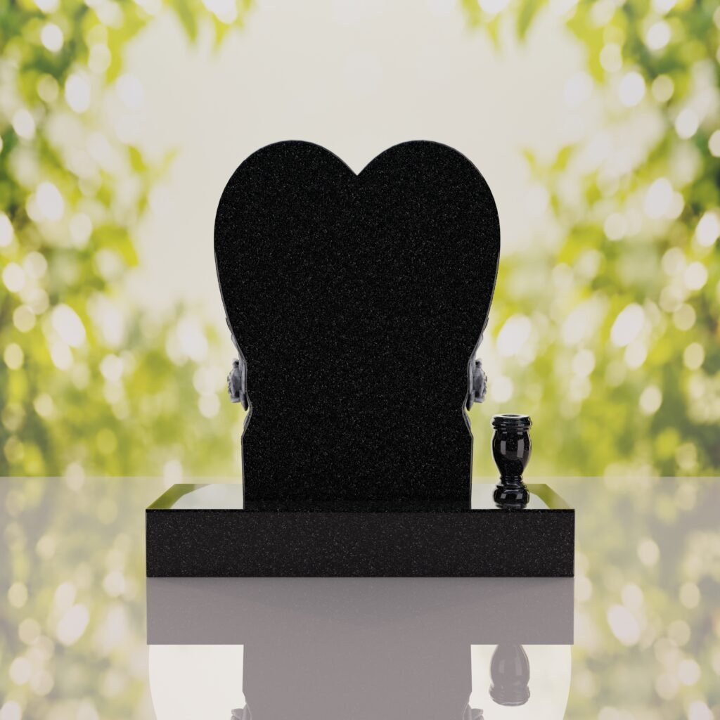 Heart Headstone with Laurel Leaves