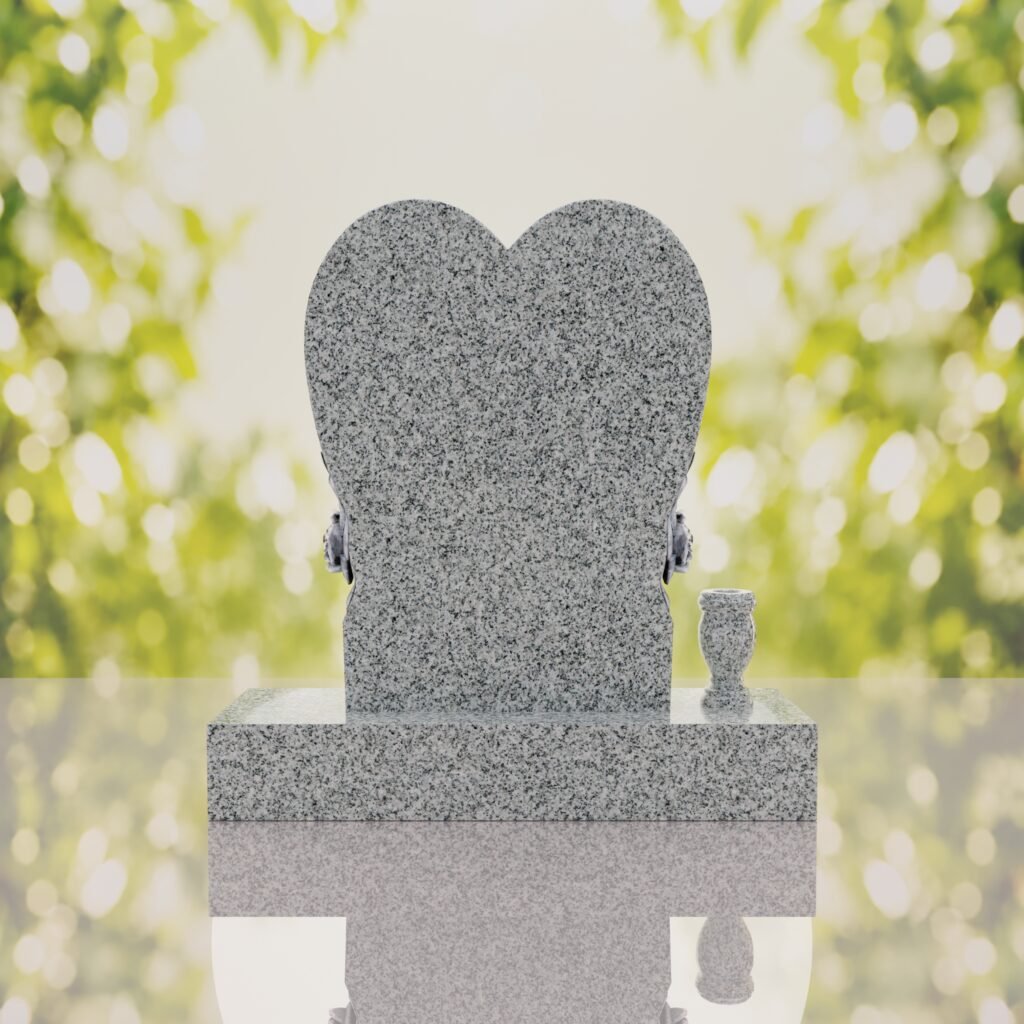 Heart Headstone with Laurel Leaves