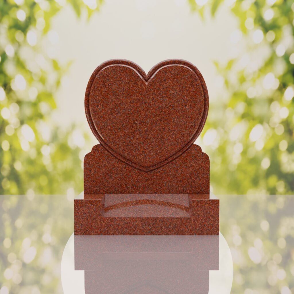 Lápida vertical en forma de corazón