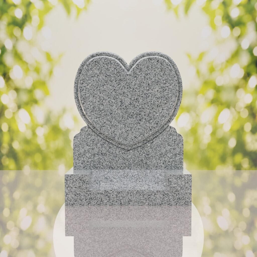 Lápida vertical en forma de corazón
