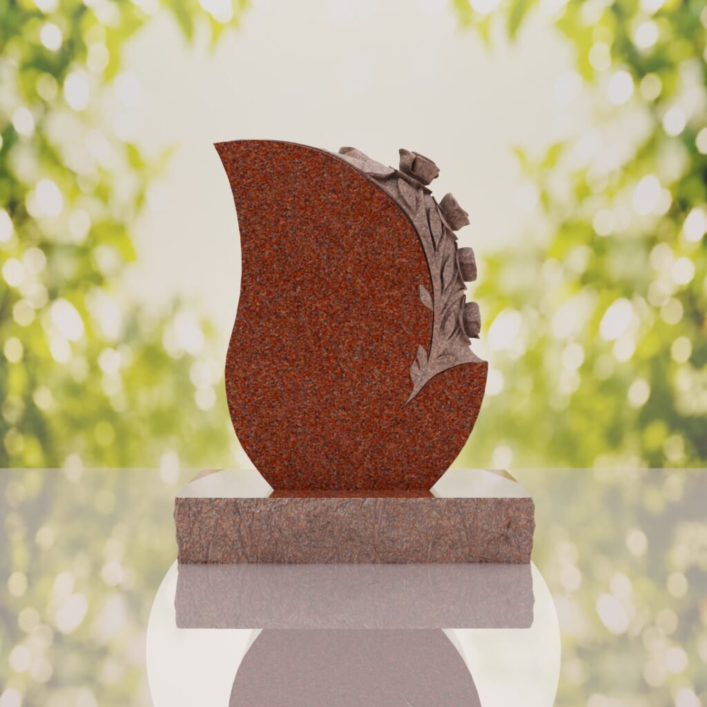 Rose Teardrop Headstone