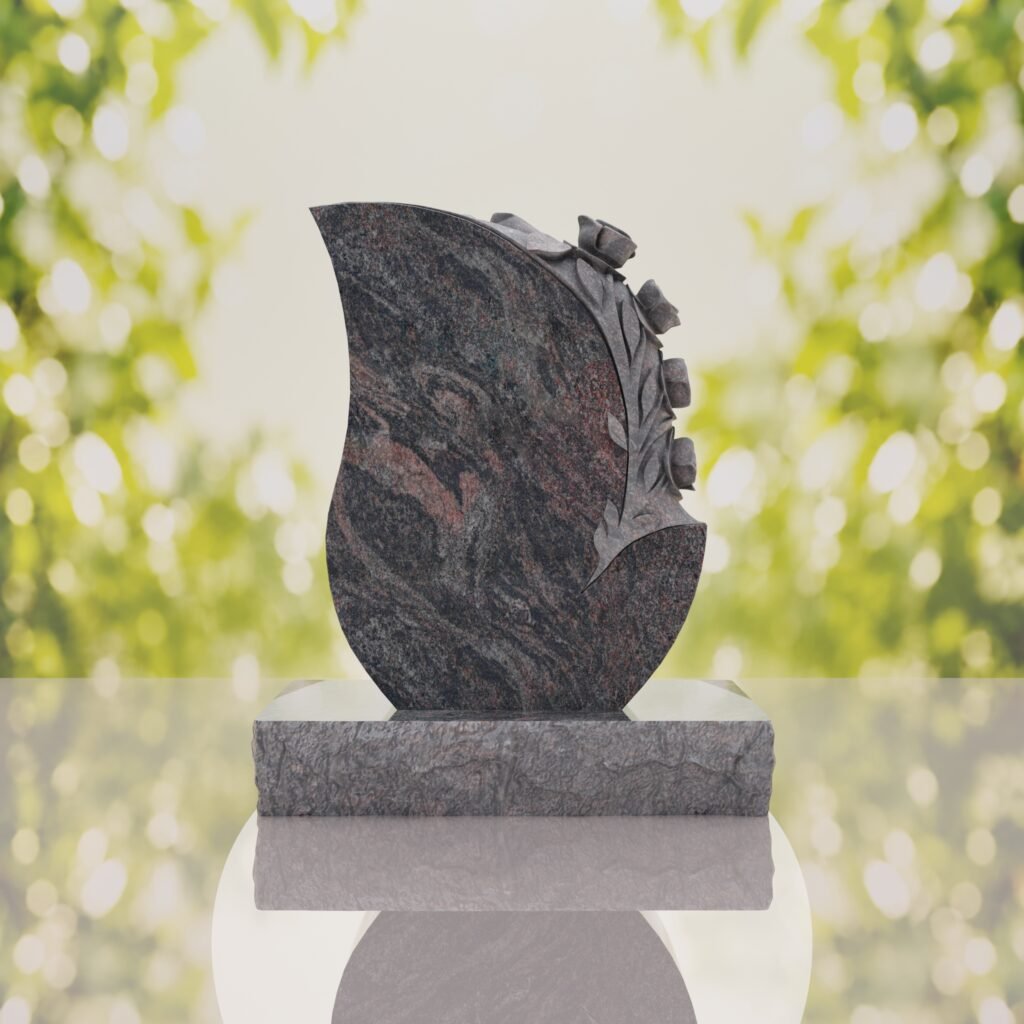 Rose Teardrop Headstone