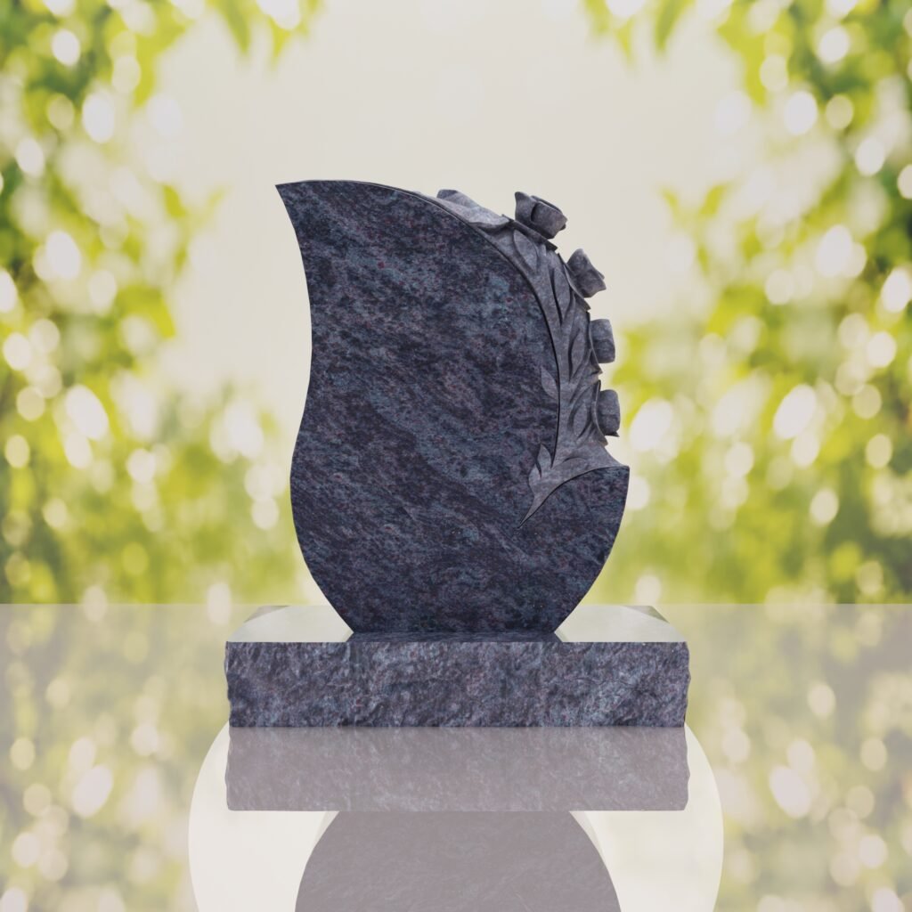 Rose Teardrop Headstone