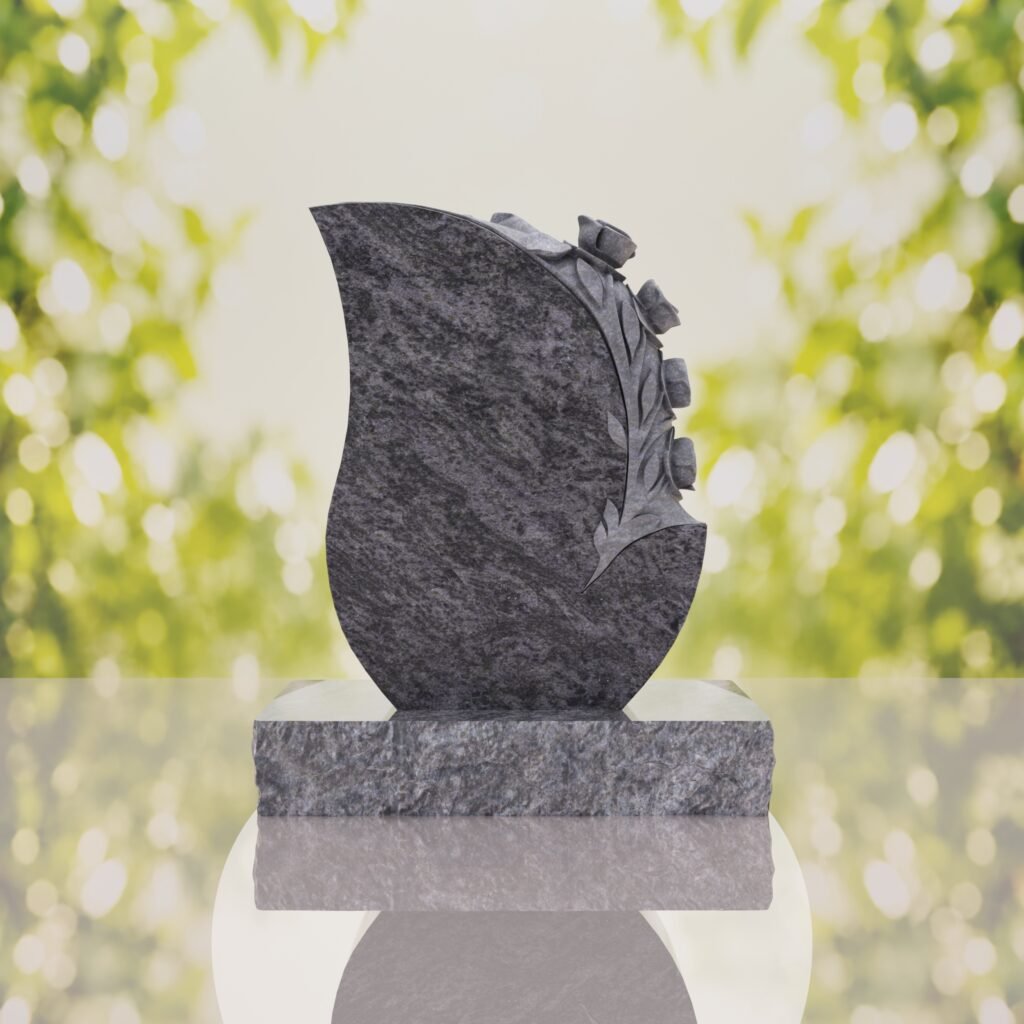 Rose Teardrop Headstone