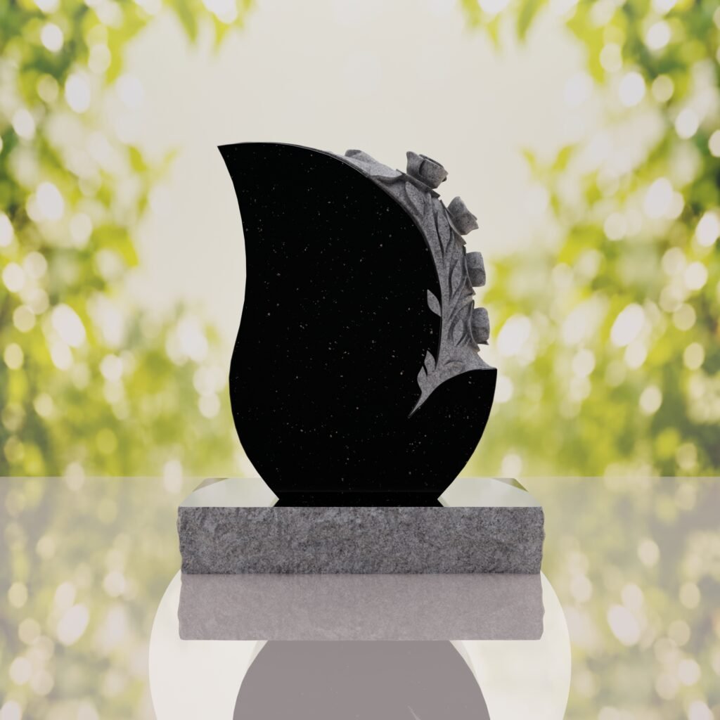 Rose Teardrop Headstone