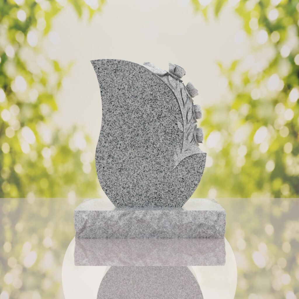 Rose Teardrop Headstone