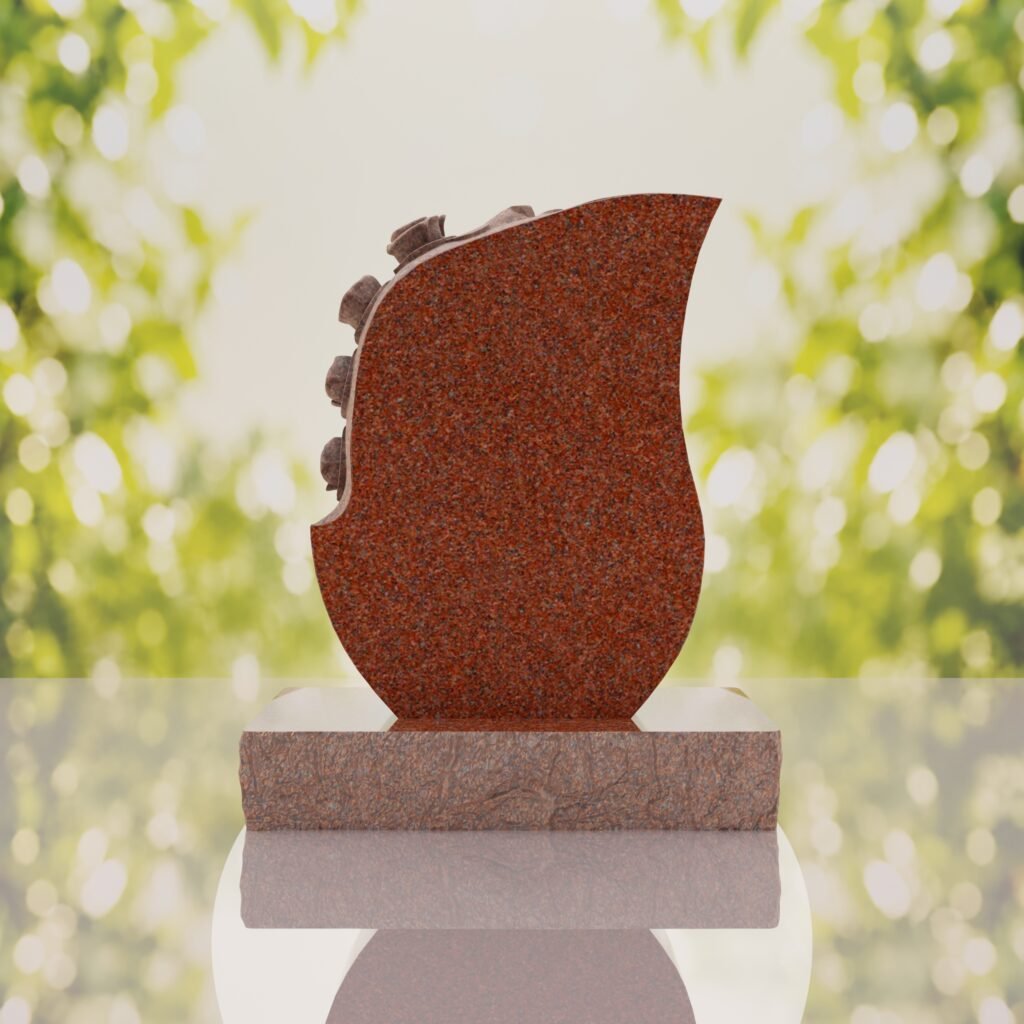 Rose Teardrop Headstone