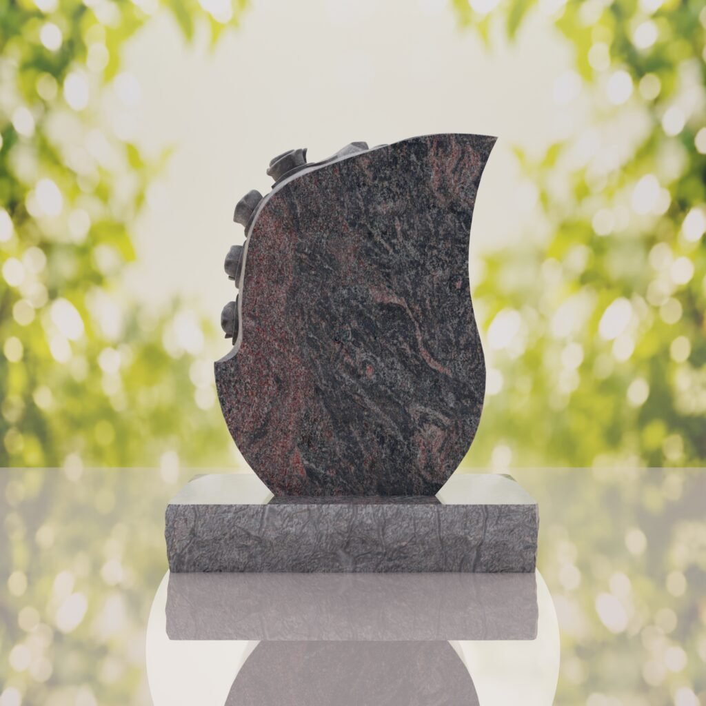 Rose Teardrop Headstone