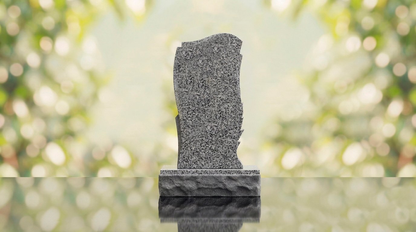 Leaf Carved Upright Headstone – Image 10